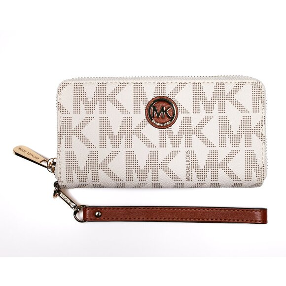 NIB MICHAEL KORS MK LOGO FULTON LG MLT PHONE WALLET MSRP $158 / GIFT BAG & BOX - Picture 1 of 7